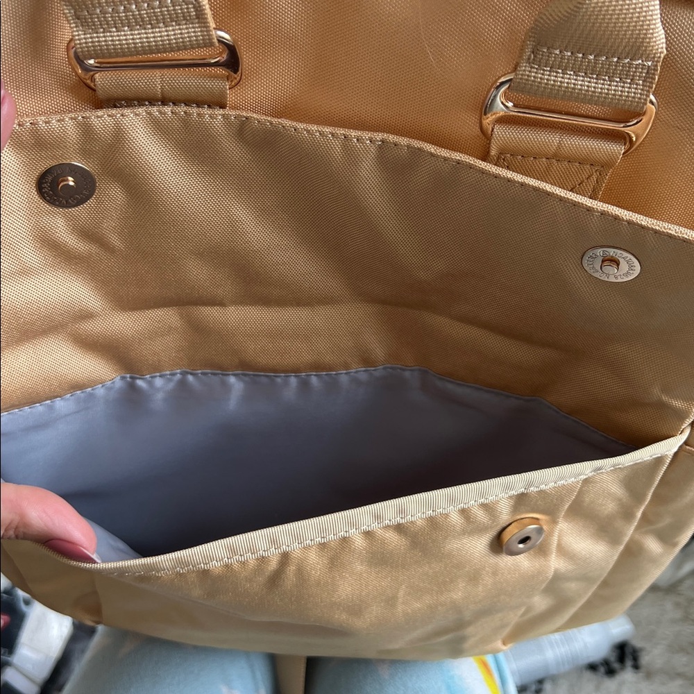 🕶️Butter Yellow Canvas Computer Backpack New - Picture 2 of 5